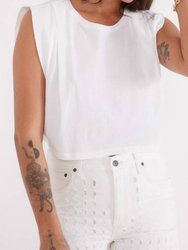 Pleated Muscle Tee - Cloud White