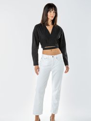 Rhea Mid Rise Crop Jeans - Vintage White