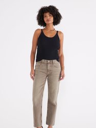 Rhea Mid Rise Straight Jeans - Otter - Otter