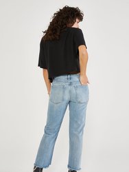 Rhea Midrise Straight Crop Jean - Still Water