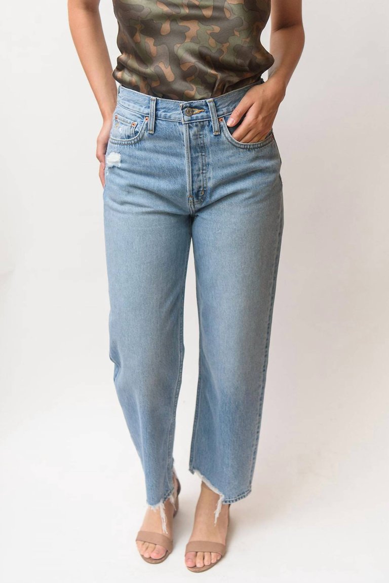Tyler Straight Crop Jeans - Mid-Wash Blue