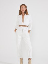 Zeta Carpenter Jumpsuit - Vintage White