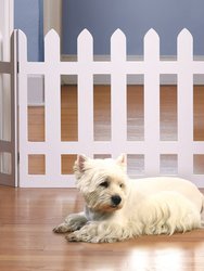 Folding White Picket Pet Gate