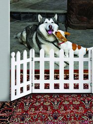 Folding White Picket Pet Gate