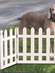 Folding White Picket Pet Gate