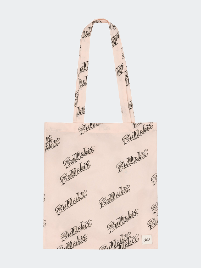 Bullshit Silk Tote - Pink/ Black