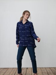 Etre Cecile Scribble Classic Shirt - Navy/White