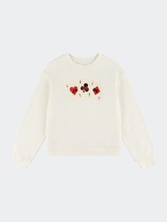 J'adore Cards Classic Sweatshirt - Ivory