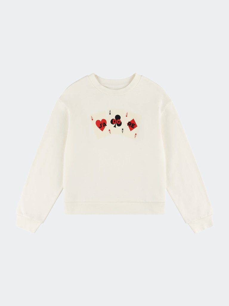 J'adore Cards Classic Sweatshirt - Ivory