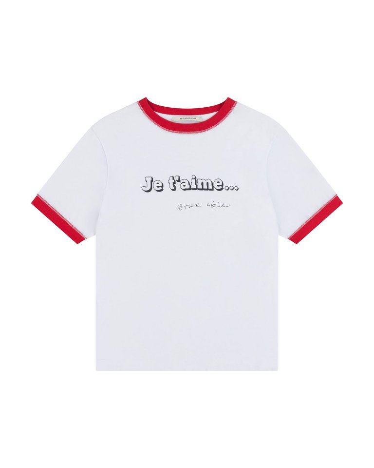 Je T'Aime Etre Cecile Ringer T-Shirt - White