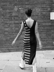 Knitted Tank Maxi Dress - Black/White