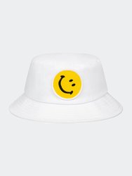 Rave Smiley Bucket Hat - White - White