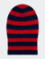 Stripe Mohair Beanie - Red/Navy