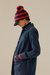 Stripe Mohair Beanie - Red/Navy - Red/Navy