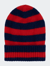 Stripe Mohair Beanie - Red/Navy