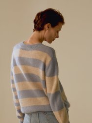 Striped Boxy Knit - Blue/ Cream