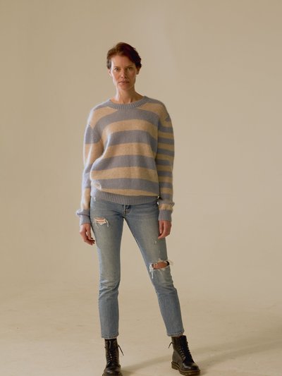 Etre Cecile Striped Boxy Knit - Blue/ Cream product