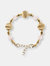 18KT Gold Plated Bracelet With Quartz - Milky Rose QTZ - Yellow Gold