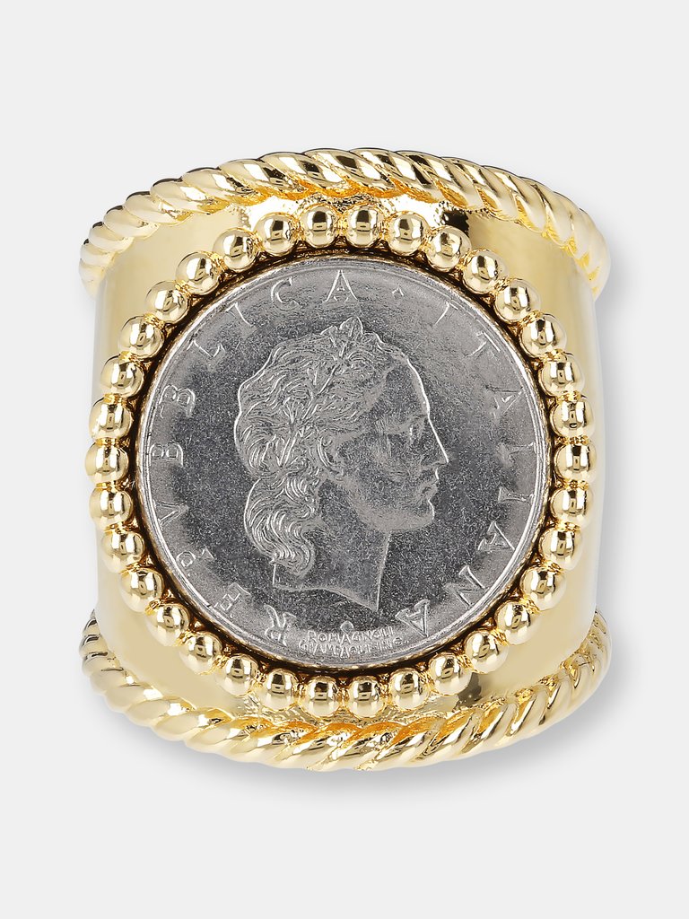 Band Ring With Coin