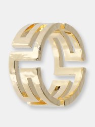 Band Ring With Greek Design - 18K Yellow Gold
