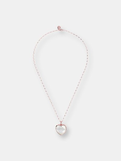 Etrusca Gioielli Carisma Heart Stone Pendant Necklace - Golden Rose/Crystal QTZ product