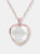 Carisma Heart Stone Pendant Necklace - Golden Rose/Crystal QTZ