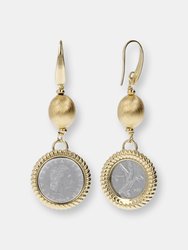 Coin Drop Earrings - Yellow Gold