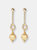 Drop Earrings With 18KT Gold Plated Bead - Yellow Gold