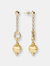 Drop Earrings With 18KT Gold Plated Bead