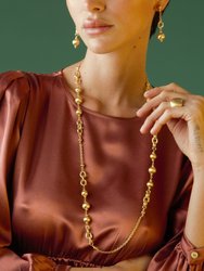 Drop Earrings With 18KT Gold Plated Bead