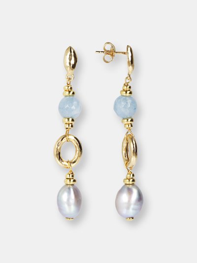 Etrusca Gioielli Drop Earrings With Pearls And Quartz product