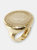 Hammered 18KT Gold Plated Ring With Coin - 18K YELLOW GOLD