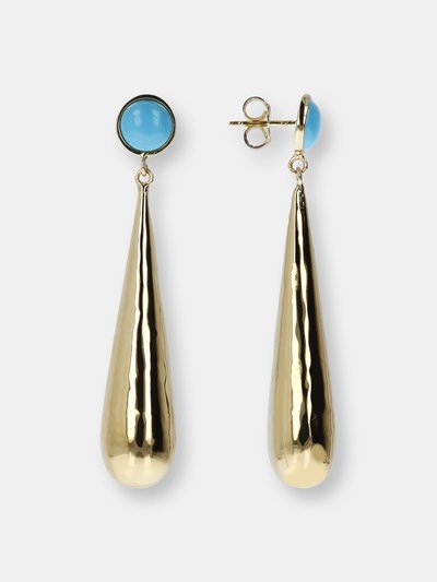 Etrusca Gioielli Hammered Turquoise Gemstone Earrings product