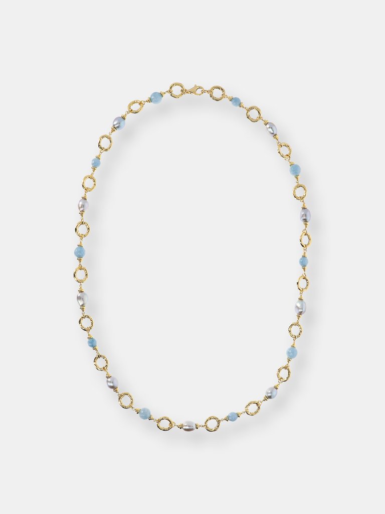 Long Necklace With Quartz size 31,25" - 18K Yellow gold