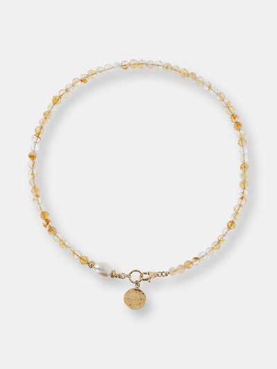 Etrusca Gioielli Pearl And Stone Light Necklace - Yellow Gold/ White Pearl product