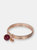 Round Natural Stone Slip-On Bracelet - Golden Rose/Burgundy - Golden Rose/Burgundy