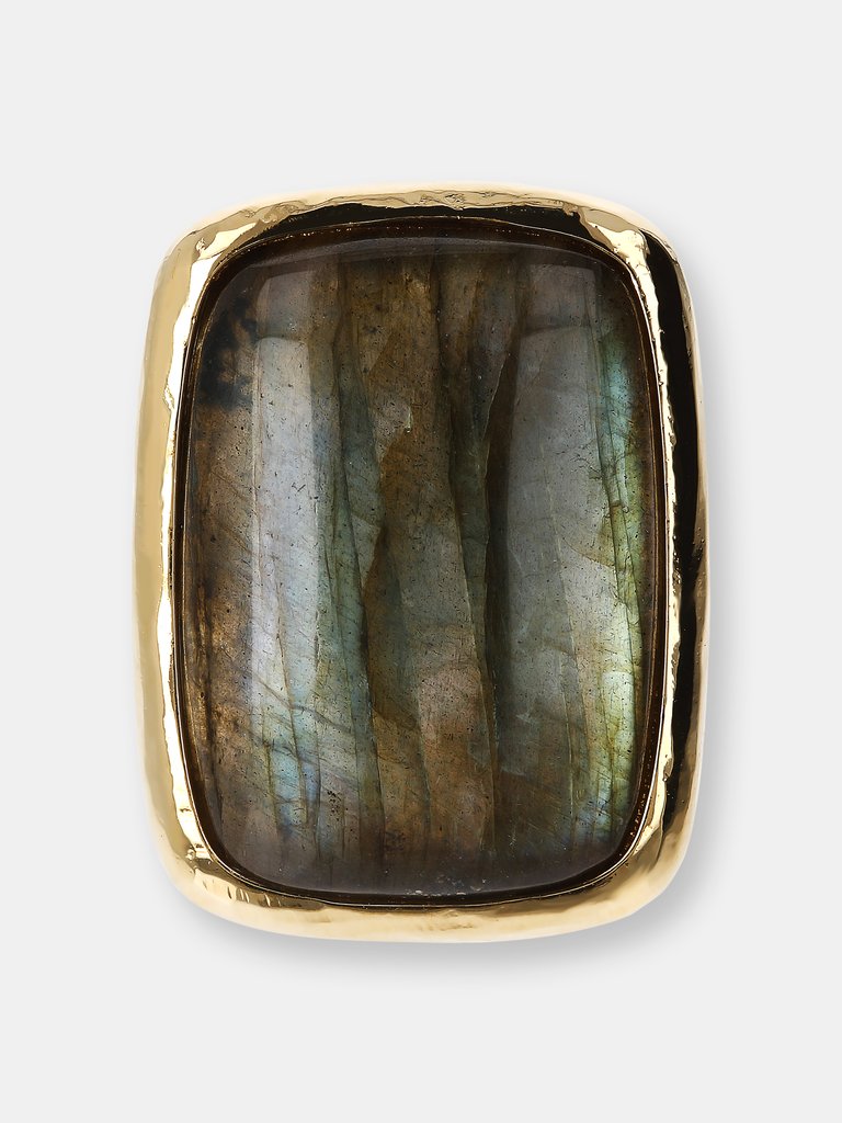 Signet Ring With Labradorite Stone