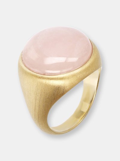 Etrusca Gioielli Signet Ring With Stone - Rose Quartz product