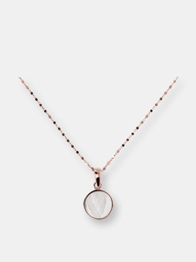 Etrusca Gioielli Stone Mini Disc Pendant Necklace - White Cultured Pearl product