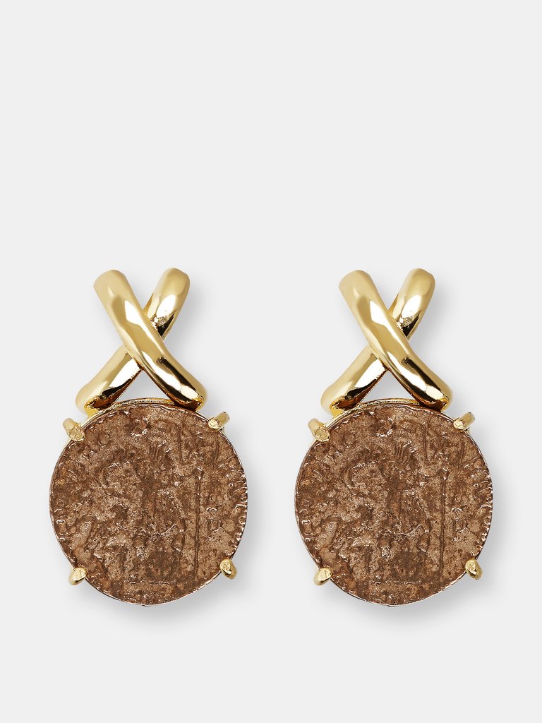 Stud Earrings With Coin