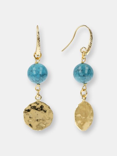 Etrusca Gioielli Turquoise And Hammered Disc Pendant Earrings product