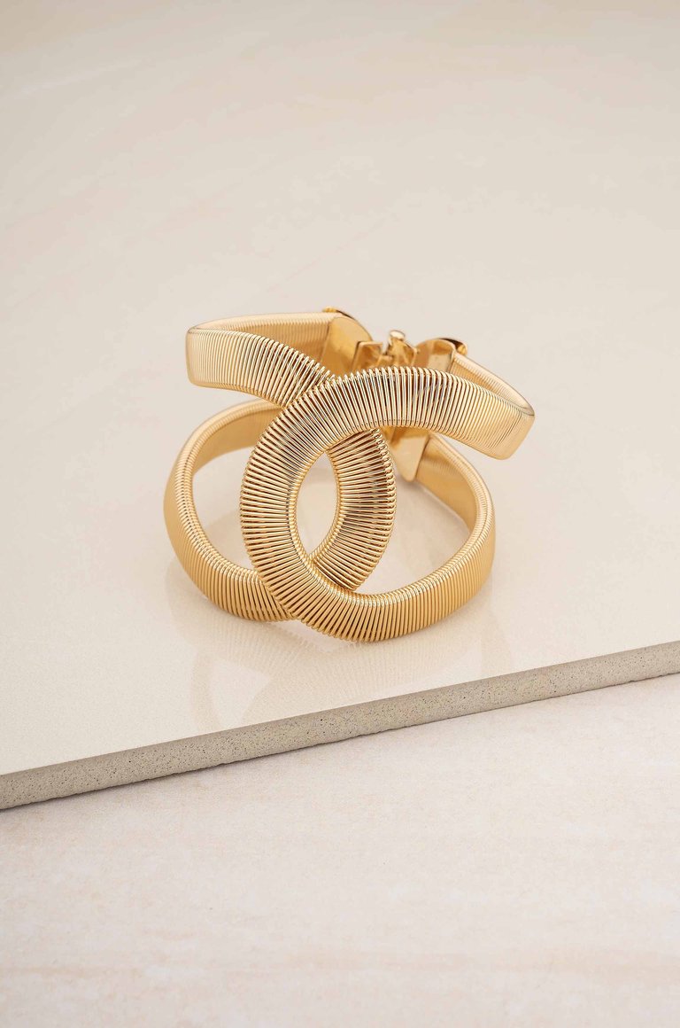 Abstract 18k Gold Plated Cuff Bracelets