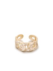 Adjustable Crystal Link Ring - Gold