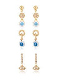 All Eyes on You 18k Gold Plated Earring Set