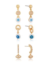 All Eyes on You 18k Gold Plated Earring Set - Gold