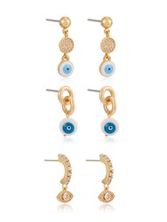 All Eyes on You 18k Gold Plated Earring Set