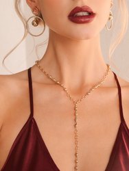 Always Guided 18k Gold Plated Chain Link Lariat Necklace