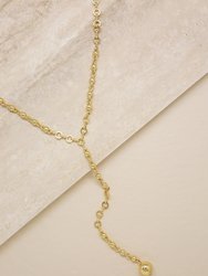 Always Guided 18k Gold Plated Chain Link Lariat Necklace - Gold
