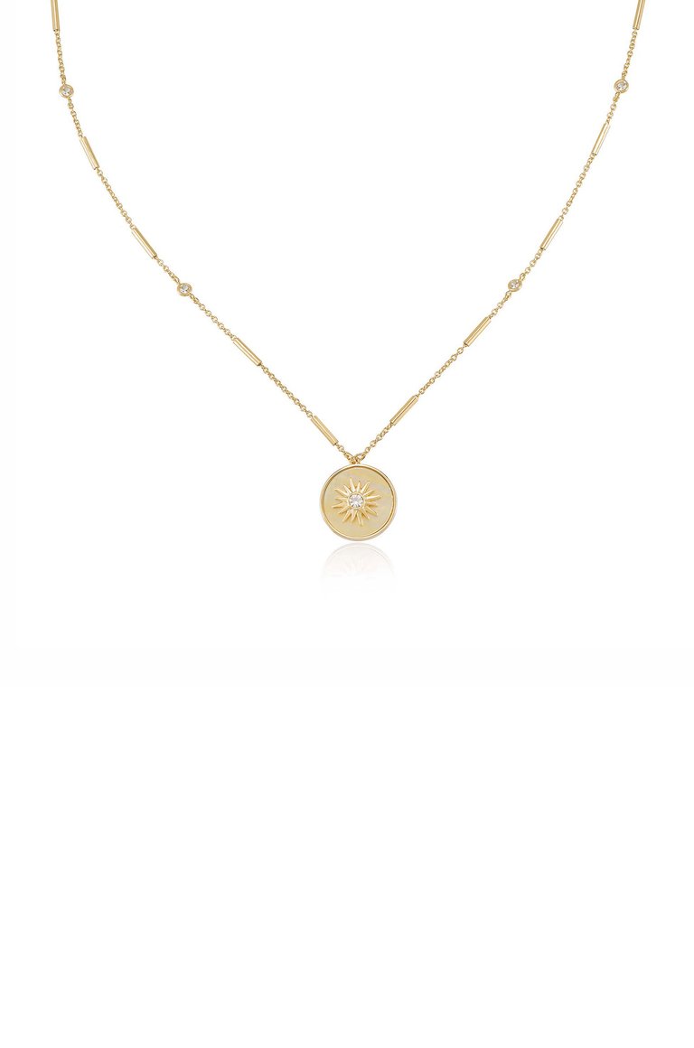 Apollo Mother Of Pearl 18k Gold Plated Pendant Necklace - Gold