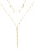 Ariella Glass Crystal 18k Gold Plated Layered Lariat Necklace